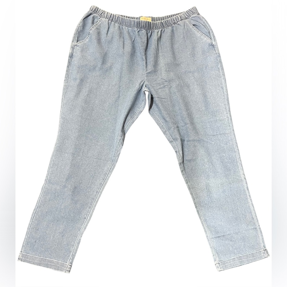 Turtle Bay Women’s Elastic Waist Jeans Chambray 2XL